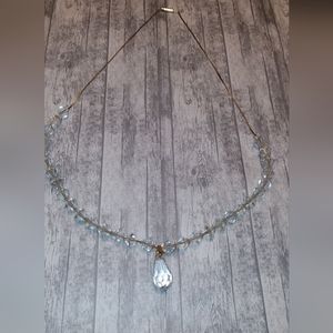 Vintage Czech crystal and gold necklace